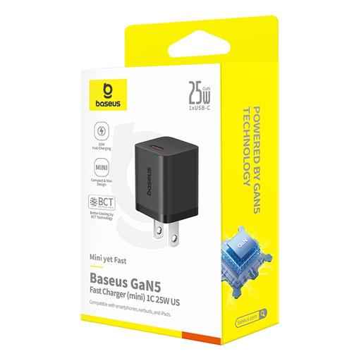 [CRG0023] Cargador 25W USB-C Carga Rápida Baseus GAN5